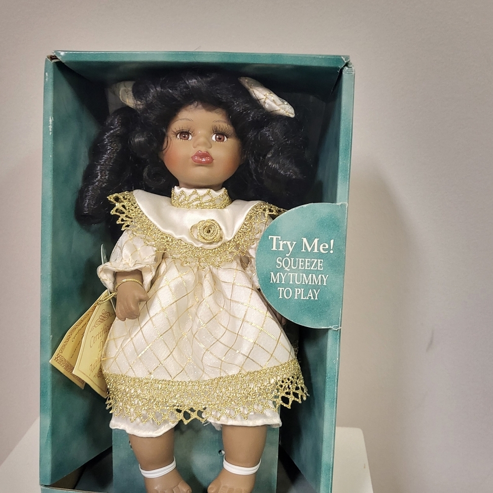 Vintage Gift Gallery Genuine Bisque Porcelain Musical Doll Brenda